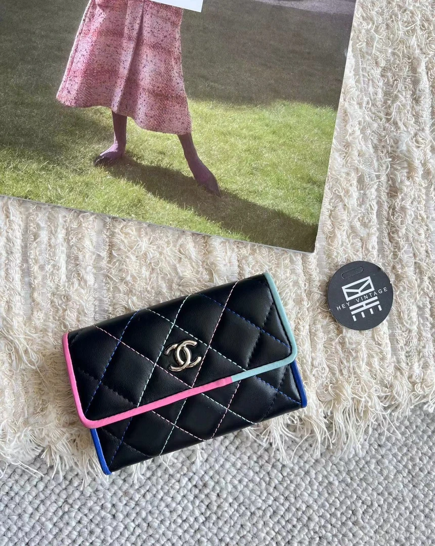 95新 Chanel/香奈儿 黑银小卡包 11cm 9228830