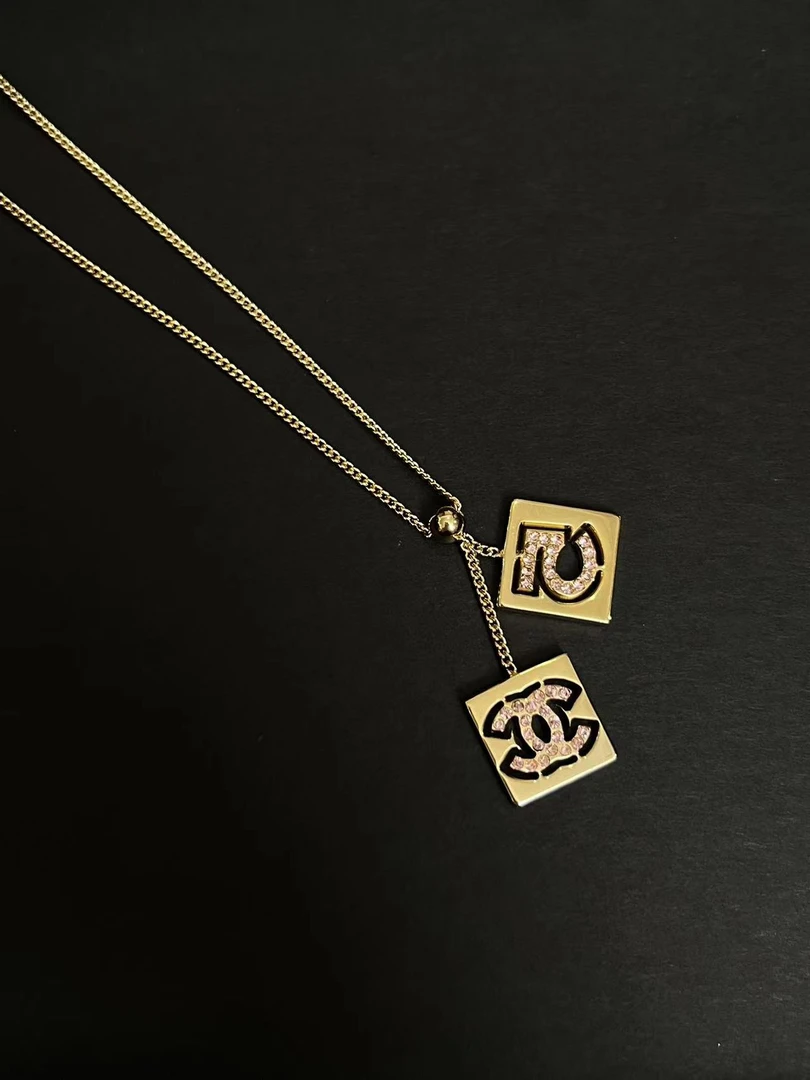 95新 Chanel/香奈儿 展会漏价！金色彩钻项链