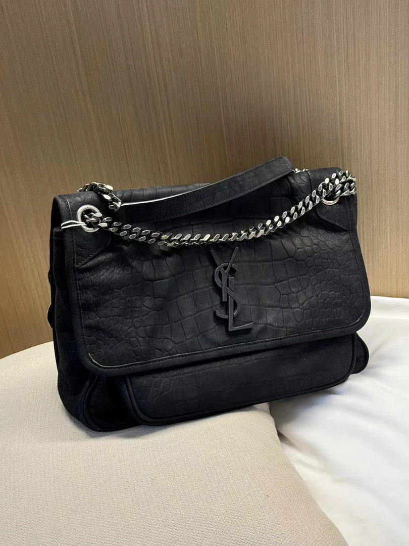 95新 YSL/圣罗兰 展会漏价 黑色哑光niki包