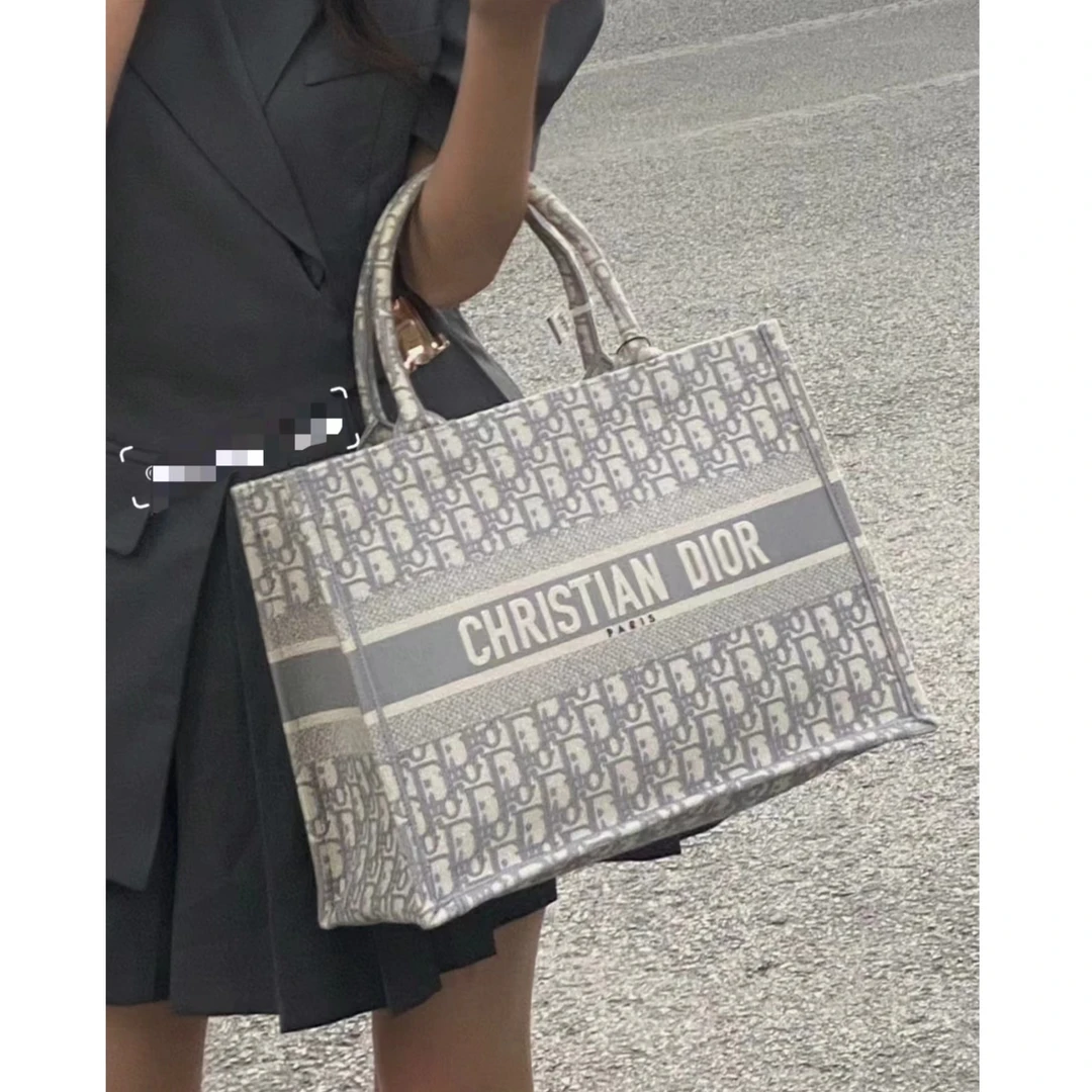 95新 DIOR/迪奥 灰色中号book托特包5913558
