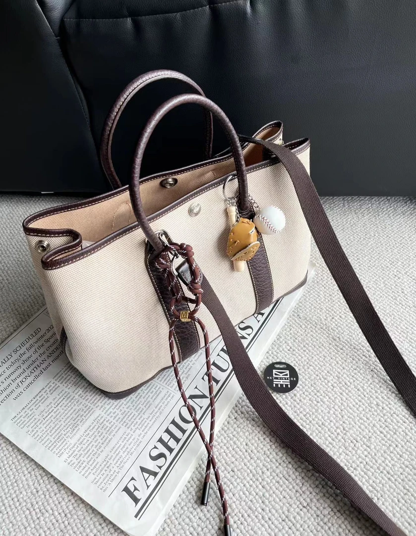 95新 Hermes/爱马仕 Hermes 乌木拼色花园30托特包 8585800