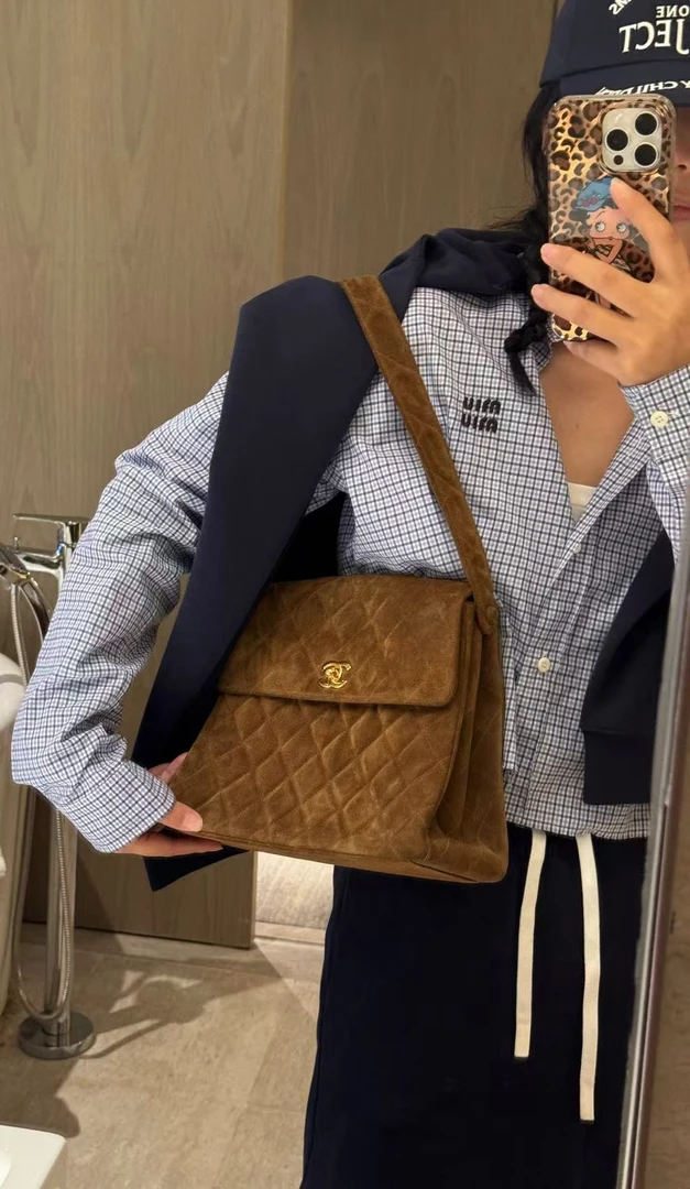 95新 Chanel/香奈儿 展会漏价！金棕色麂皮kelly包