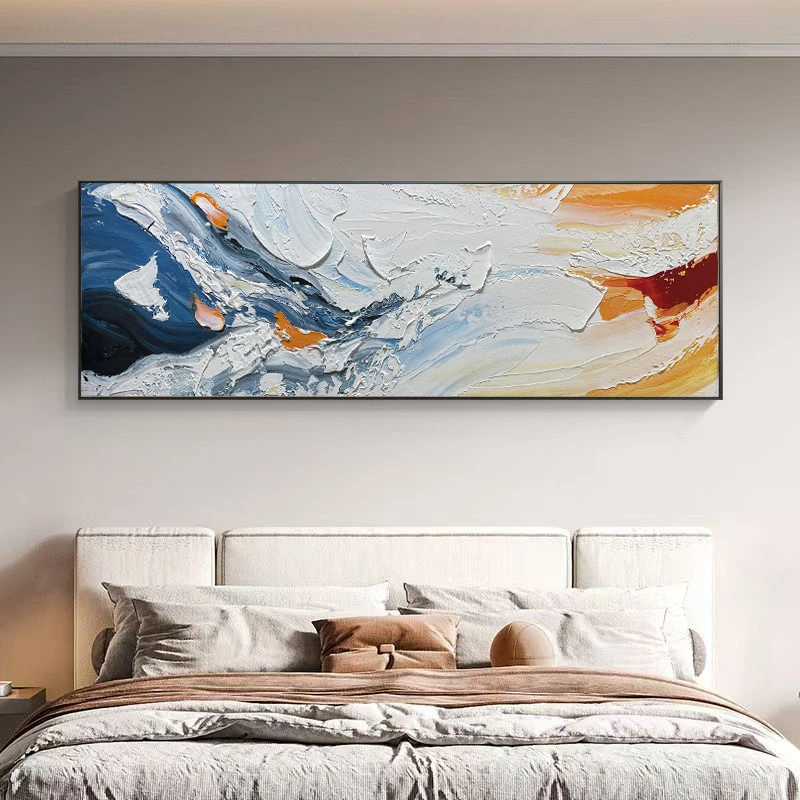 印象-极简抽象卧室床头装饰画主卧次卧无极风艺术挂画横板卧房画