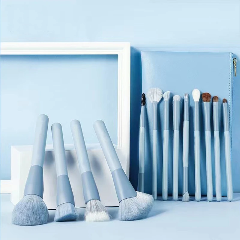 艾多兰13支溪夏化妆刷全套动物毛点彩腮红刷小马毛眼部刷粉底唇刷