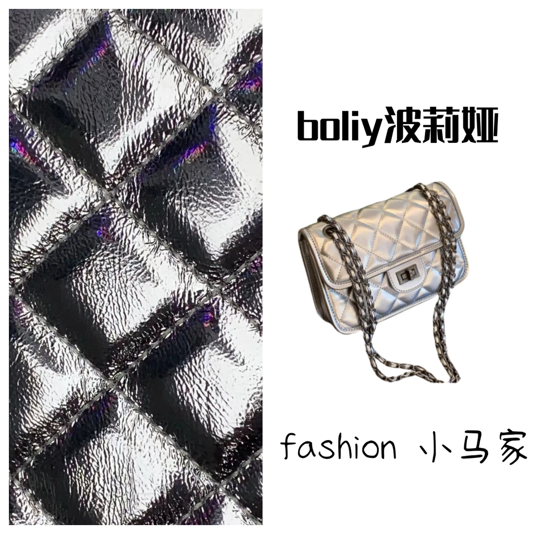 纯手工蜡线亮面包包女2024新款潮小香风菱格链条包夏天斜挎小方包