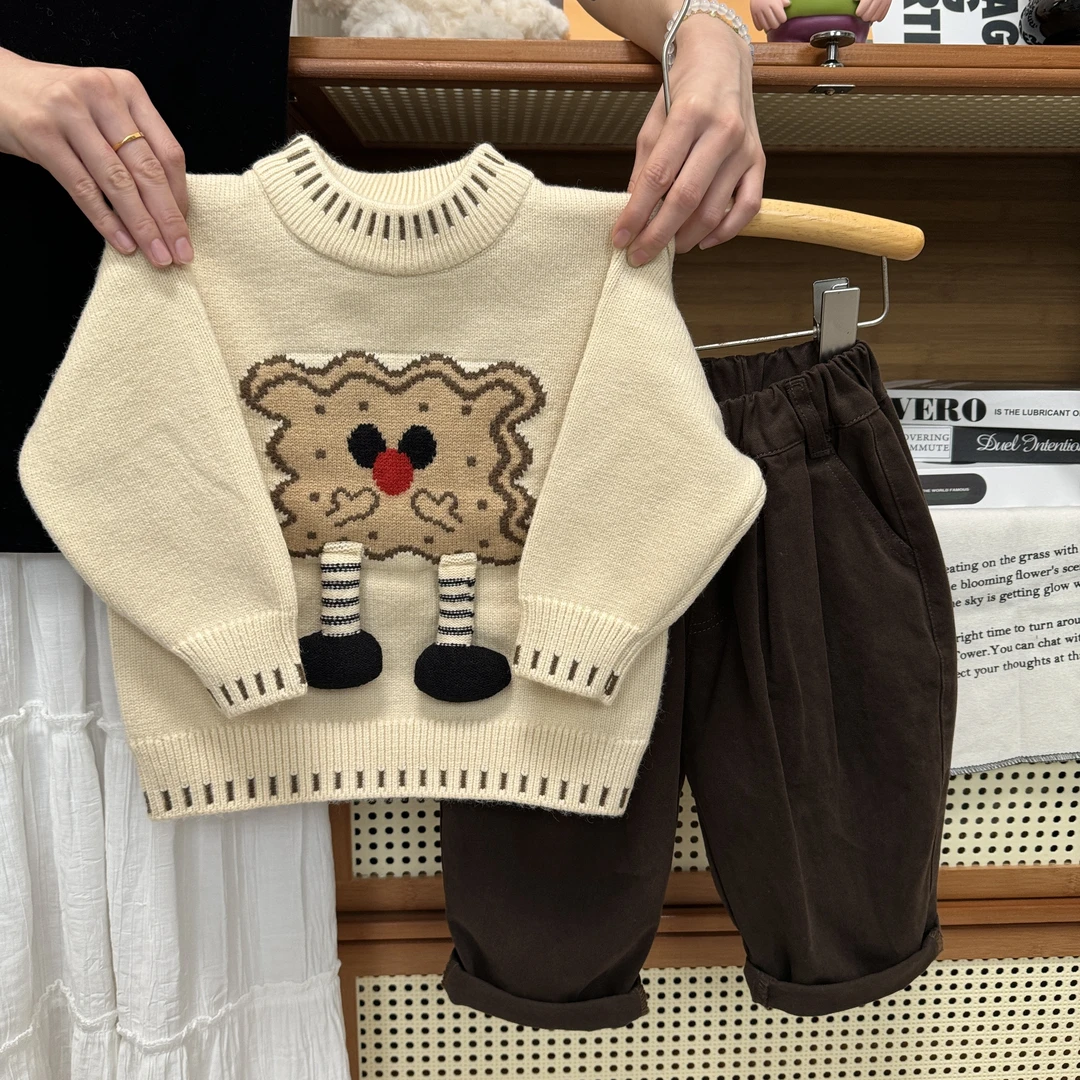 男童毛衣秋冬款2024新款男孩内搭打底衫宝宝针织衫海绵宝宝儿童潮