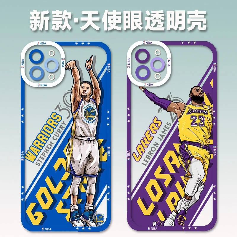 NBA篮球手机壳库里詹姆斯透明适配OPPO华为荣耀vivoiQOO9小米一加