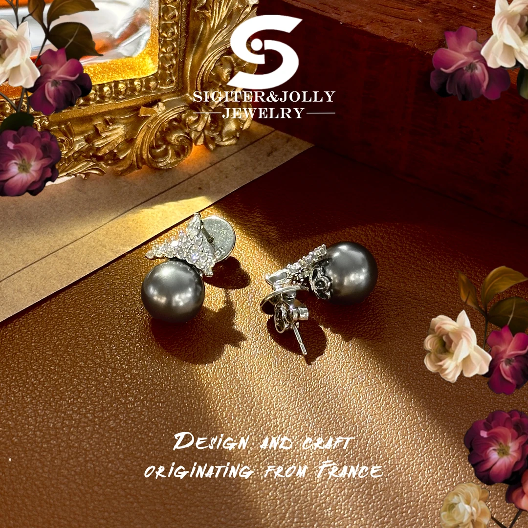 【美如冠玉】 法☆Sigiter&Jolly皇冠耳钉Z-8268