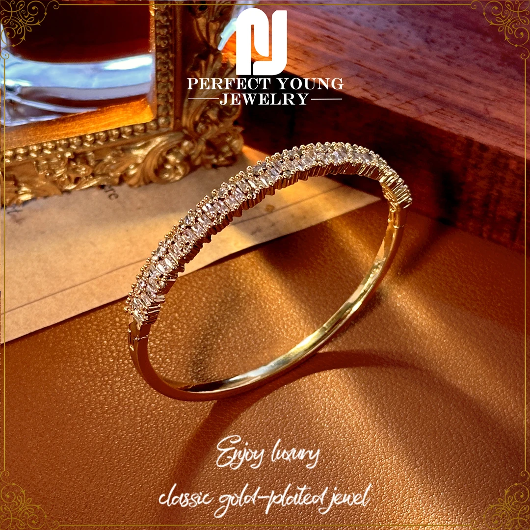 【羽翼微光】法⭐PrefectYoung金色时尚气质卡扣手镯D-8108
