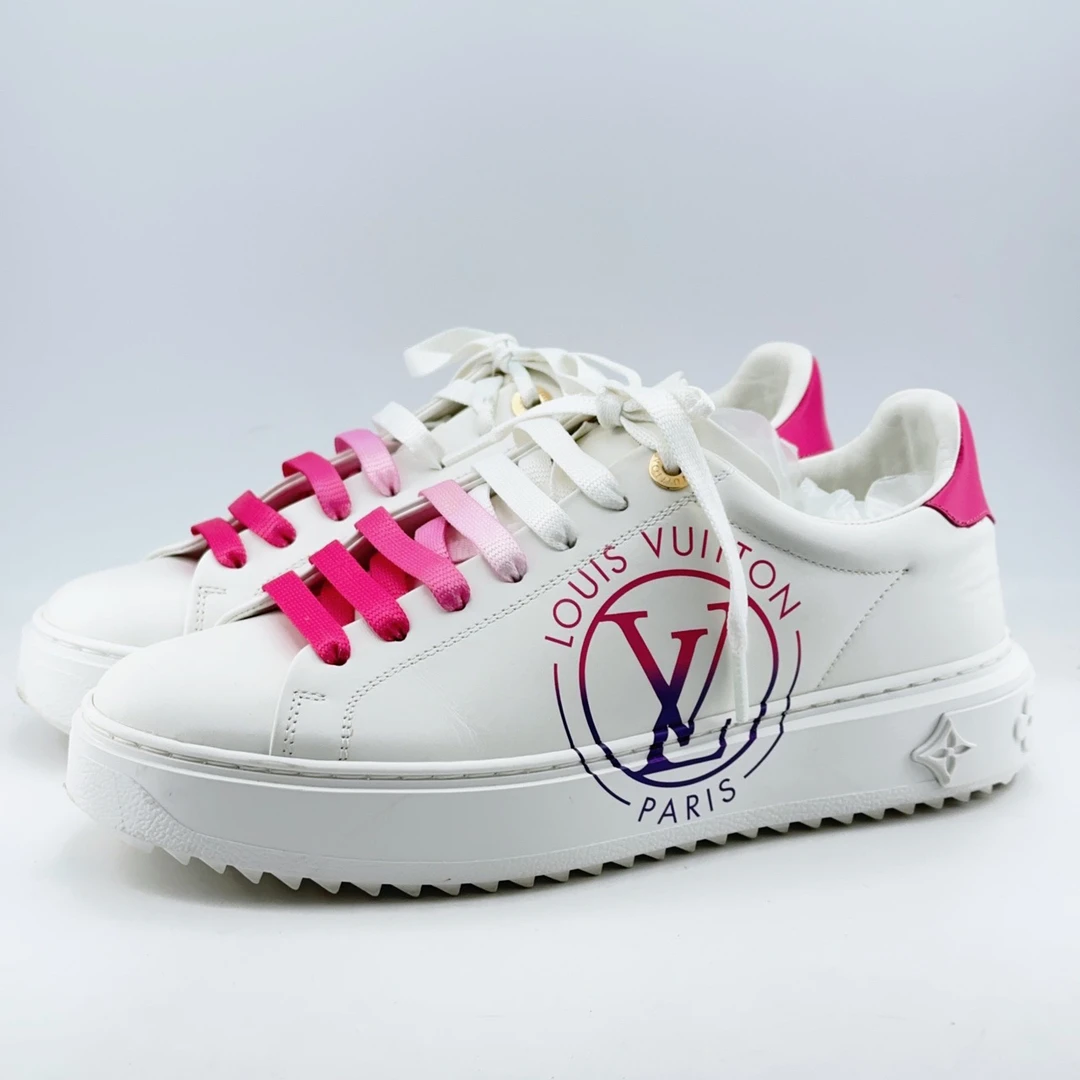 37.5码/98新/lv/路易威登 白粉渐变印花timeout运动板鞋mj02146