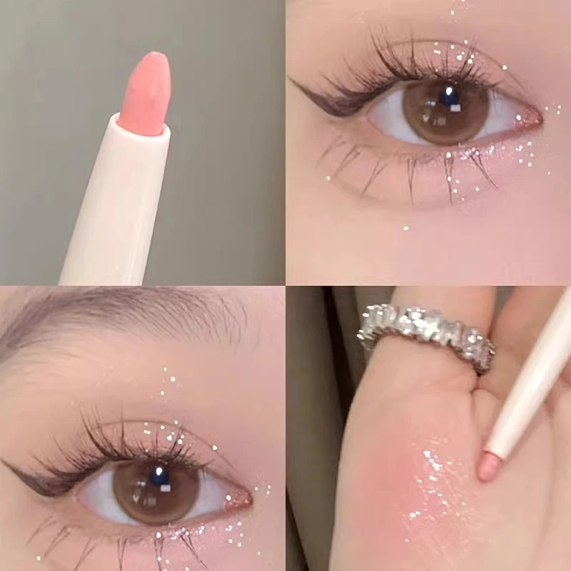 粉嫩小哭包~妈生感双头卧蚕笔女高光哑光粉色提亮卧蝉笔两用推荐