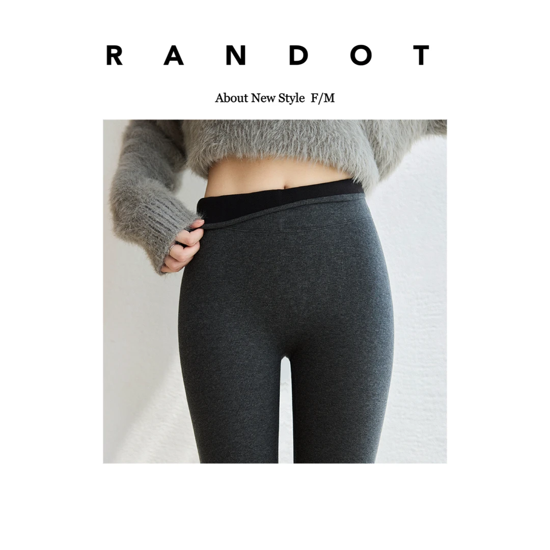 RANDOT【加厚版】莱卡棉针织细螺纹无尴尬线牛奶绒保暖芭比裤89027