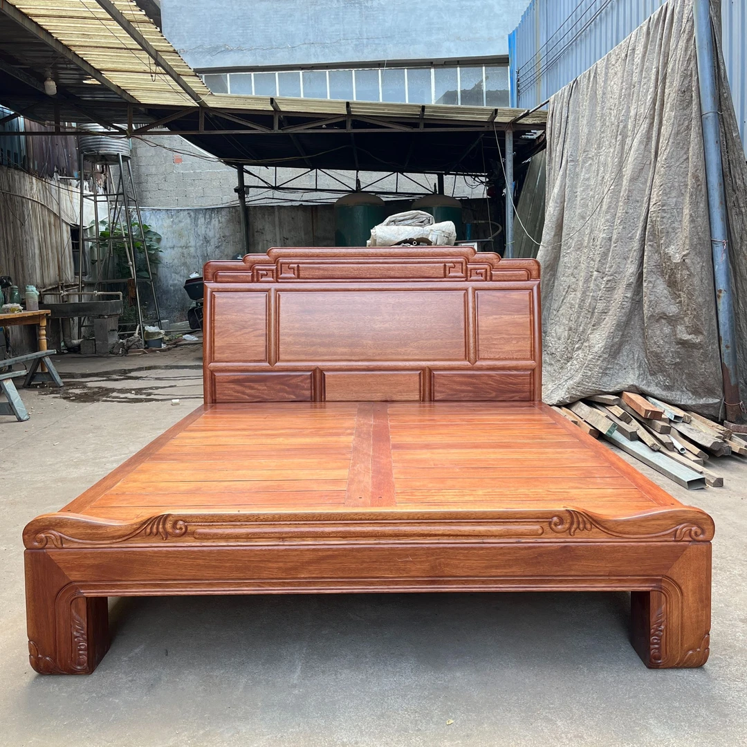 6009工厂直营红木款式大脚款古典新中式仿古雕花主卧全原木实木床