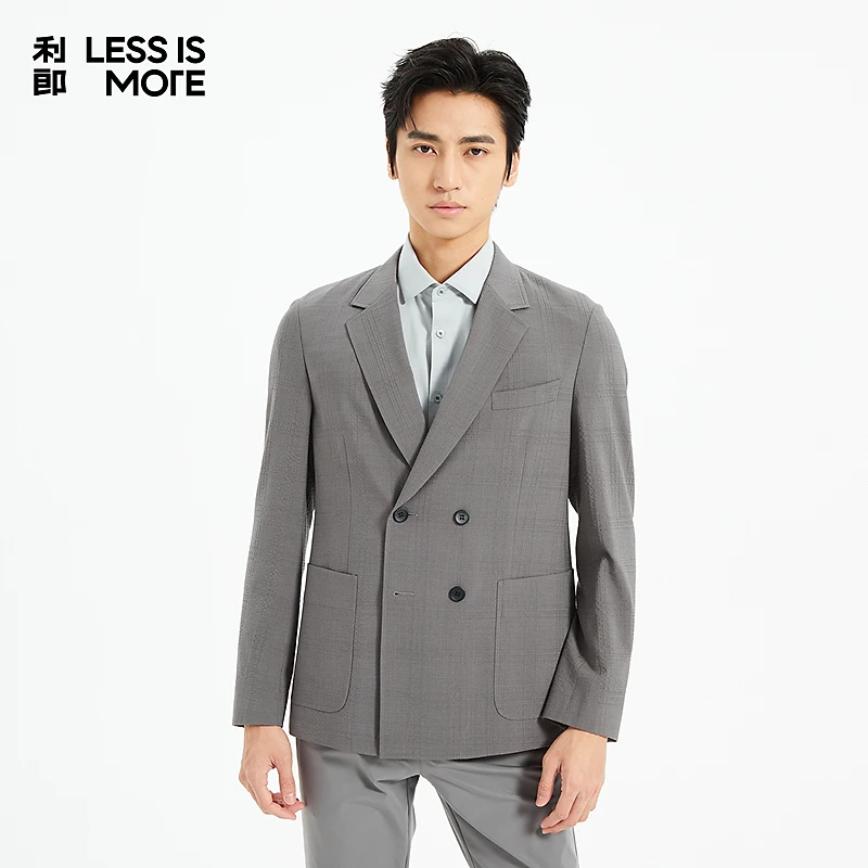 利郎[肌理格纹]春季修身单西格纹商务休闲通勤时尚西装外套男士