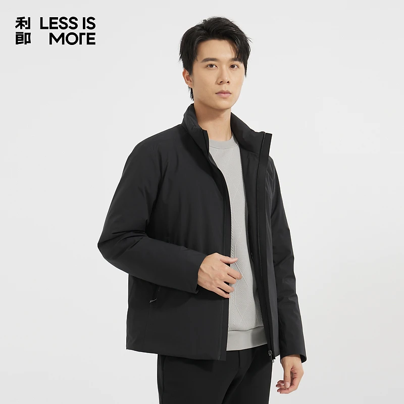 【轻薄绒服】利郎LESSISMORE休闲保暖舒适短款男士立领外套行政
