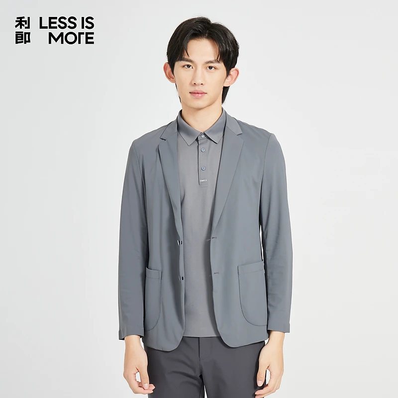 [丝滑凉爽]利郎LESSISMORE夏季单西做工细致平整舒适男士西服外套