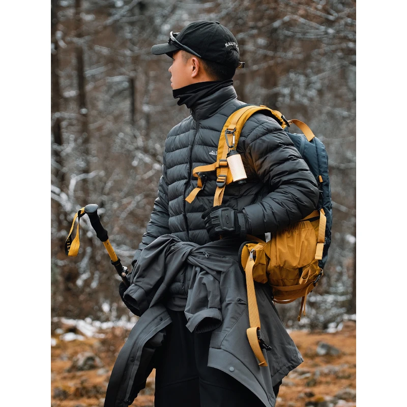 【中间层/90白鸭绒/三防/三合一内胆】山系立领轻薄羽绒服