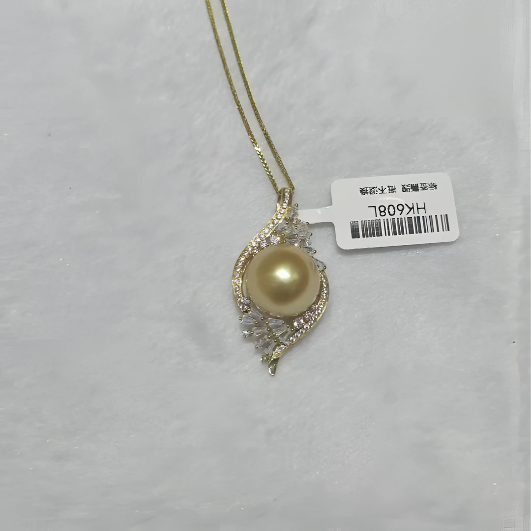 【暹罗珠宝】天然南洋海水金珍珠K金吊坠 608