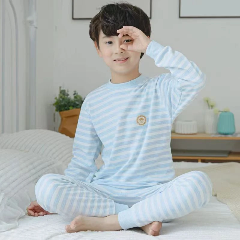 儿童内衣套装男女童彩棉中童大童秋衣秋裤家居服秋冬款