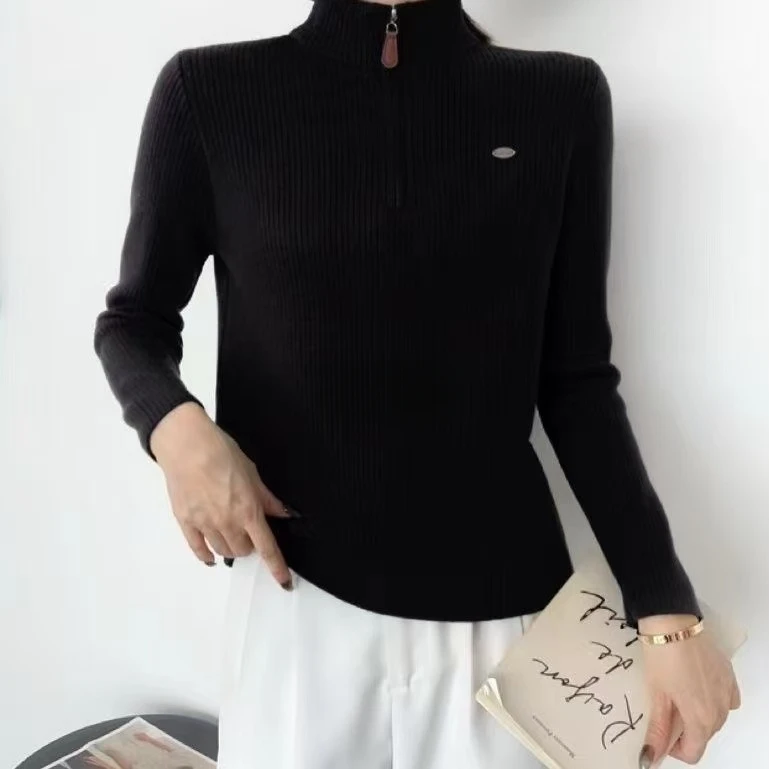 C364#时尚半拉链针织衫毛衣（均码. 90~120斤）