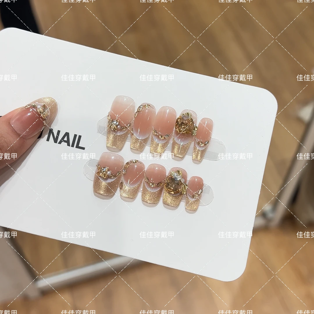 【浪漫满屋】纯手工穿戴甲穿戴式光疗甲冰透渐变流行纯欲四季流行