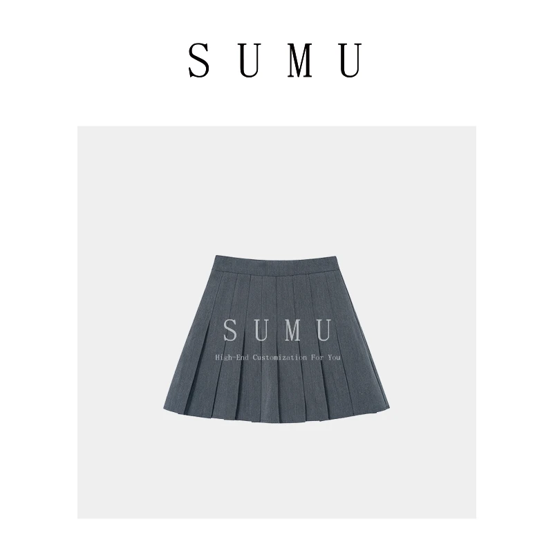 宿慕SUMU 女士半身短裙 8-5 秋季新款时尚百搭百褶裙19161