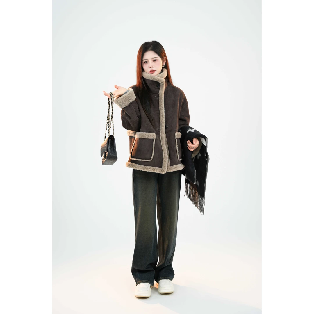 宿慕SUMU 女款加绒外套10-30冬季新款时尚外套A1604E