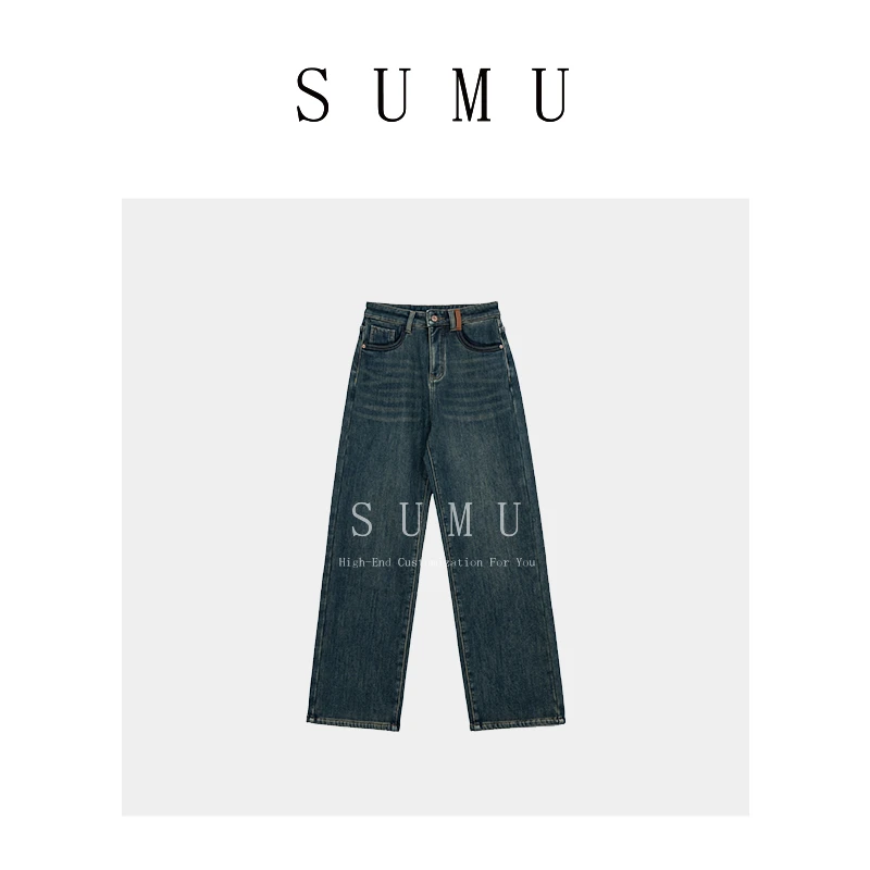宿慕SUMU 女款加绒牛仔裤 12-28 冬季新款休闲牛仔裤31877