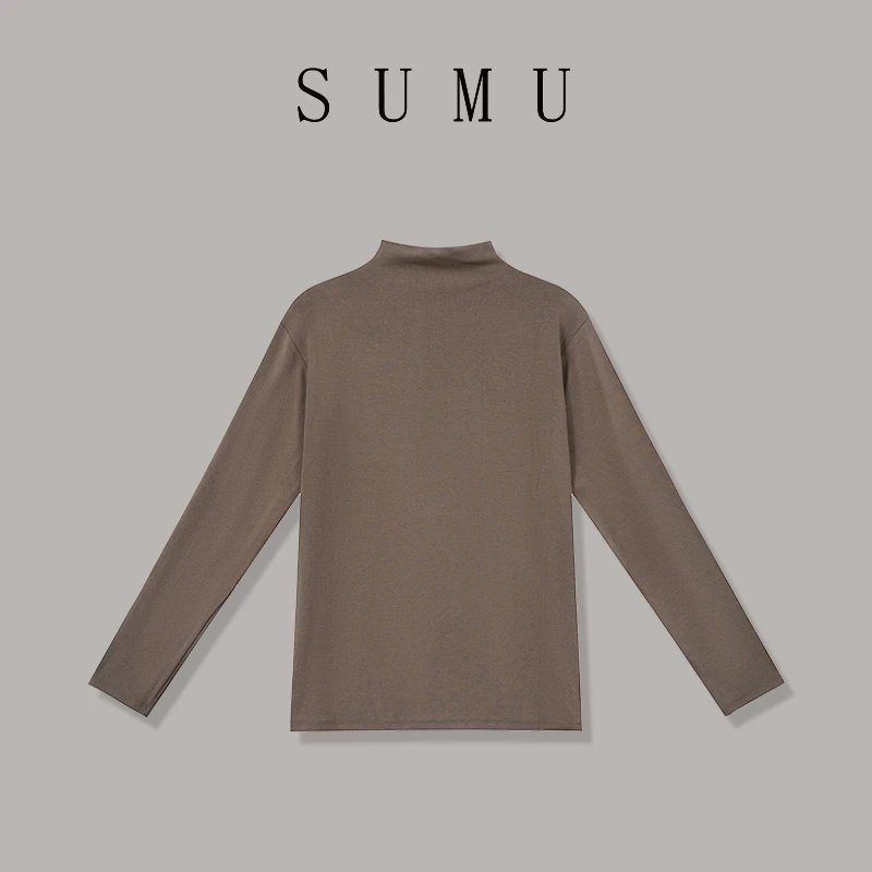 宿慕 SUMU 女款T恤 8-18 秋季新款时尚百搭休闲打底上衣9276