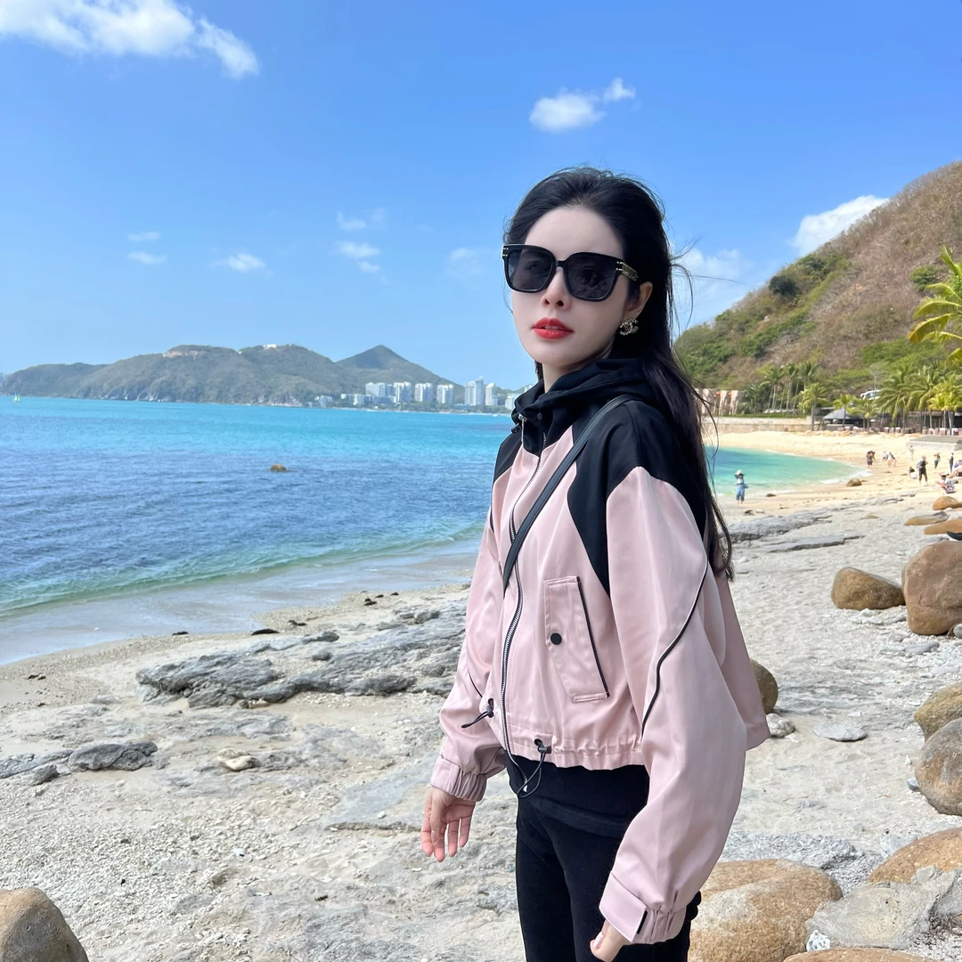 宿慕SUMU 女款连帽短外套 2-17 春季新款经典时尚外套女020