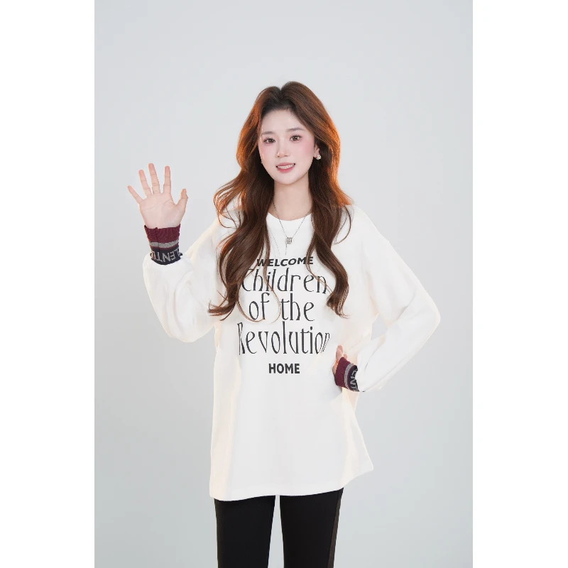 宿慕SUMU 女款加绒中长款上衣 12-4 冬季新款时尚卫衣B1903S