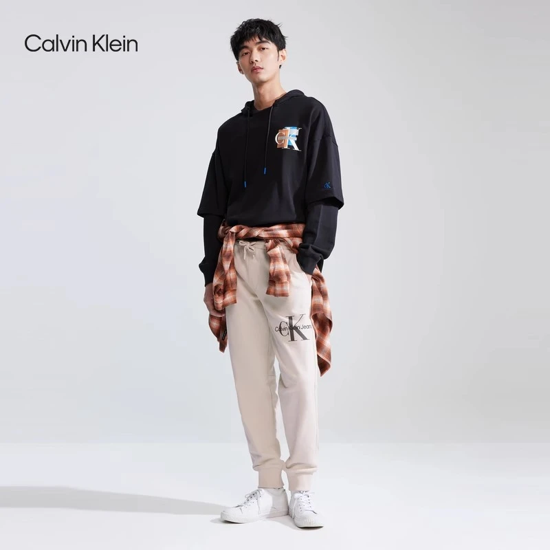 CK Jeans23秋冬男女情侣中性休闲抽绳腰束脚针织卫裤ZM02535