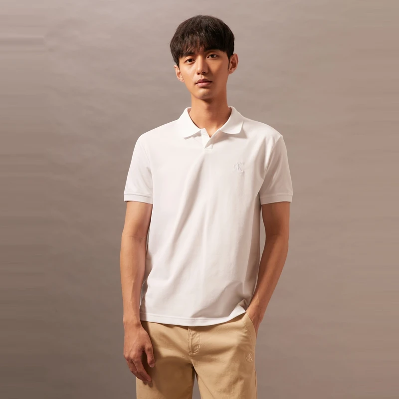 【凉感防晒】CK Jeans夏季男士休闲商务海鸥领短袖T恤POLOJ326349