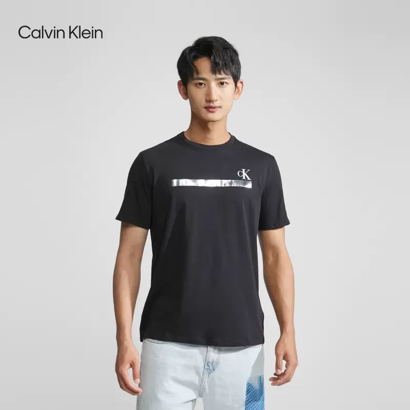 CK Jeans  夏季男士休闲简约字母印花舒适短袖T恤40KC832