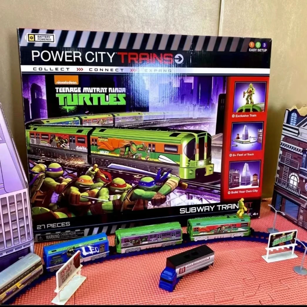 神龟模型 Power City Trains忍者神龟电动火车城市轨道电影场景