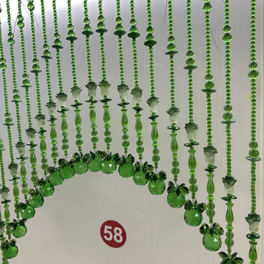 绿白菜平安瓶水晶门帘家居装饰挂帘