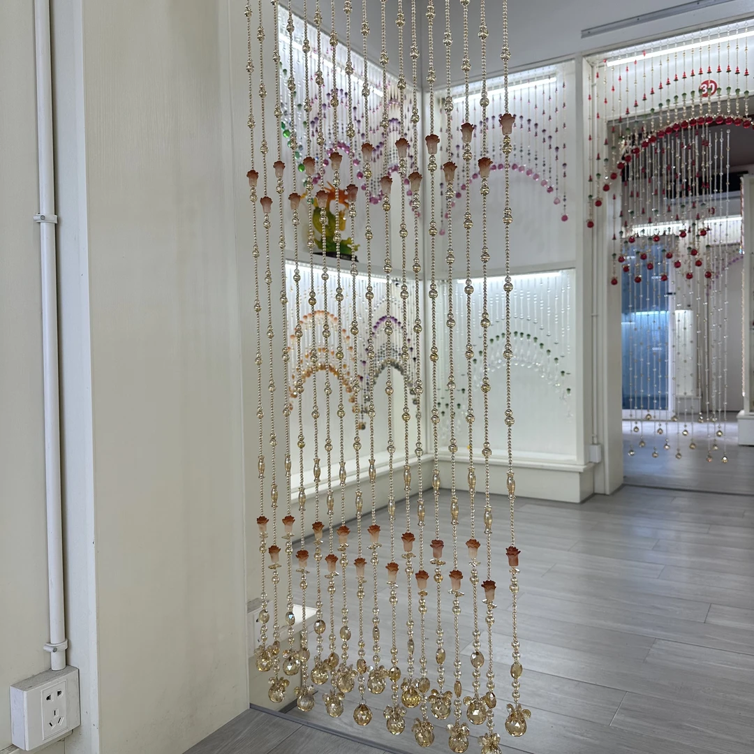 香槟水晶葫芦门帘玄关隔断落地帘