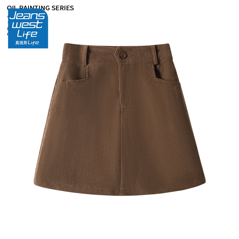 JEANSWEST LIFE/真维斯无界爆款网红灯芯绒短裙百搭显瘦气质女款