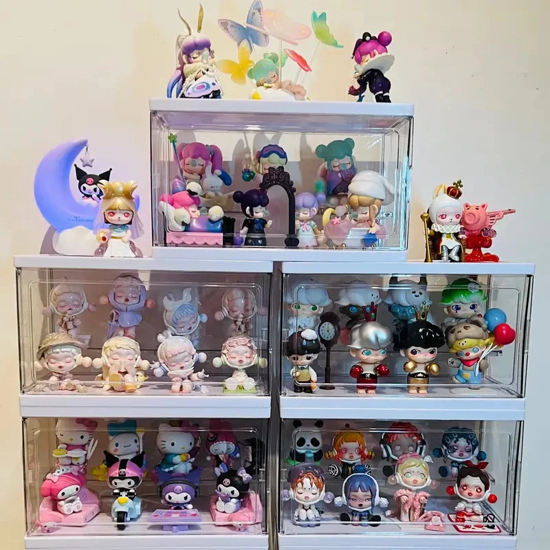 盲盒收纳展示架亚克力公仔柜子泡泡玛特收纳盒透明石膏娃娃展示盒