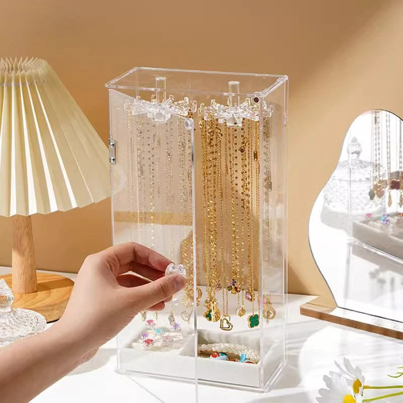 防尘亚克力项链展示架子手链项链架新款项链饰品收纳盒旋转项链盒