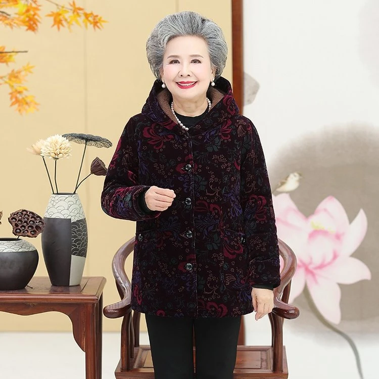 俞兆林中老年秋冬装棉衣女加绒加厚老年人奶奶妈妈装棉服加肥加大