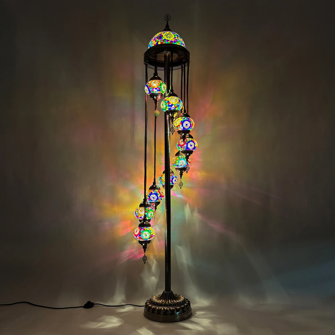 9头TK-艺术灯摆件土耳其手工创意卧室东南亚琉璃摆件松弛感落地灯