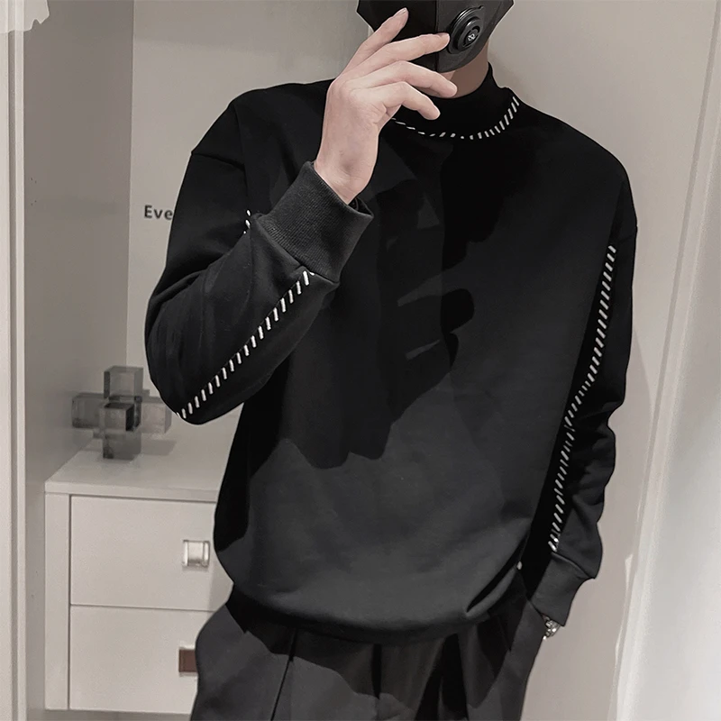 潮牌男士卫衣2023新款春秋季长袖T恤痞帅上衣秋款男装内搭打底衫