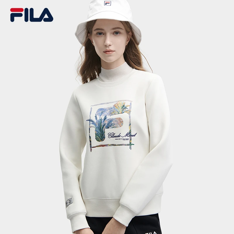 FILA斐乐女装【THE MET】2023秋冬新款时尚休闲宽松卫衣F11W348204F