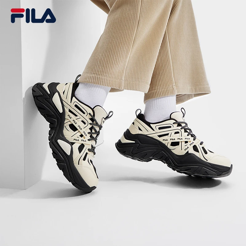 FILA斐乐女鞋【鱼刺升级款】2024款复古厚底摩登老爹鞋F12W341105F