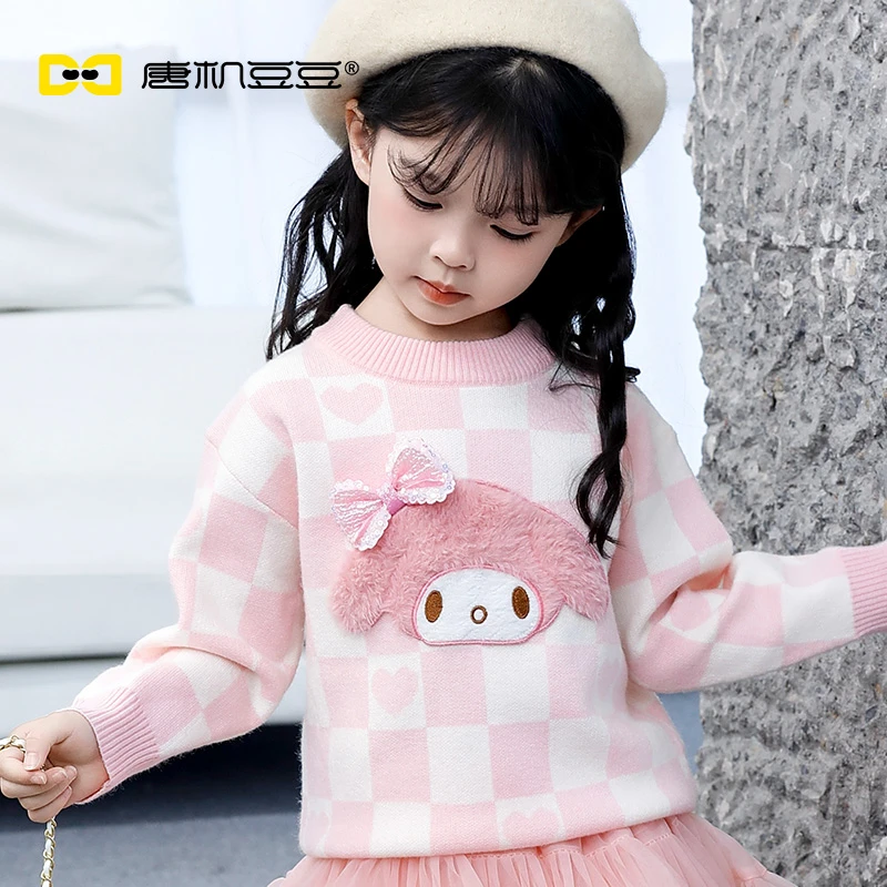 唐机豆豆T24秋季新款女童长袖毛衣保暖卡通童趣上衣41066