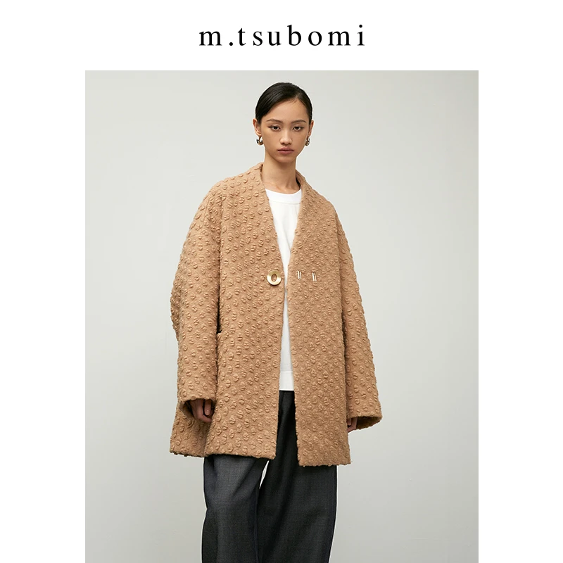 M.TSUBOMI/子苞米【新年、龙年】宽松廓形短款大衣款小众设计感