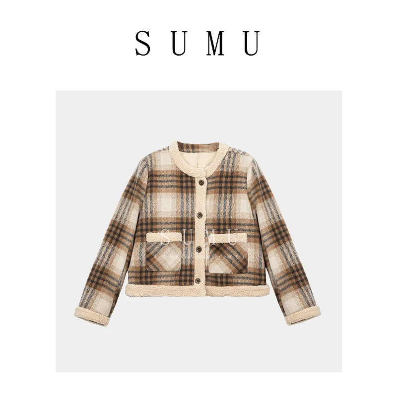 宿慕SUMU 女款鹅绒小香风外套 12-6 冬季2024新款保暖外套7097