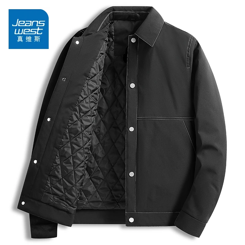 真维斯男士外套冬天款2025新款棉衣设计感高端宽松防寒服行政棉袄