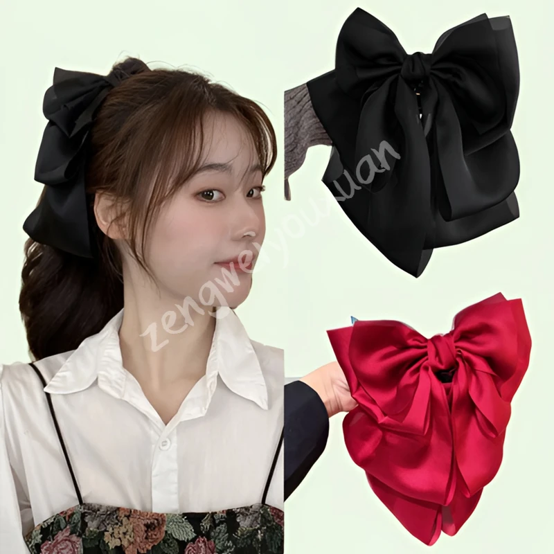 大号蝴蝶结抓夹发饰发夹马尾大肠发圈猴皮筋黑色蝴蝶结发饰头花